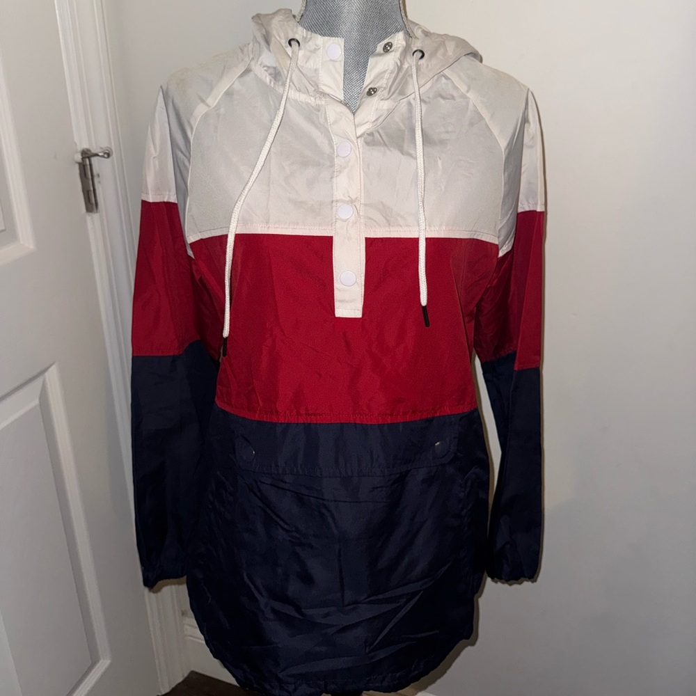 Red White and Blue Rain Jacket
